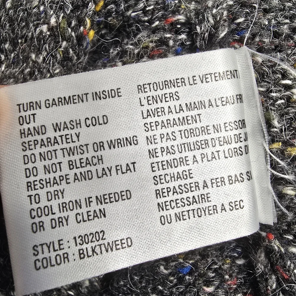 Northern Isles Sweater Women XL Gray Bulk Tweed Wool Blend Patch - Picture 12 of 13